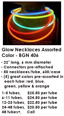 Glow Stick Bracelets (tube Of 100 Assorted) Glow In The Dark Sticks, Light  Up Party Favors. Neon Glow Bracelets And Glow Necklaces With Connectors. Gl