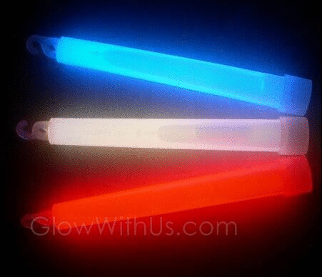 22" GLOW LIGHT STICKS NECKLACES RED / WHITE / BLUE 100 4TH OF JULY PARTY 